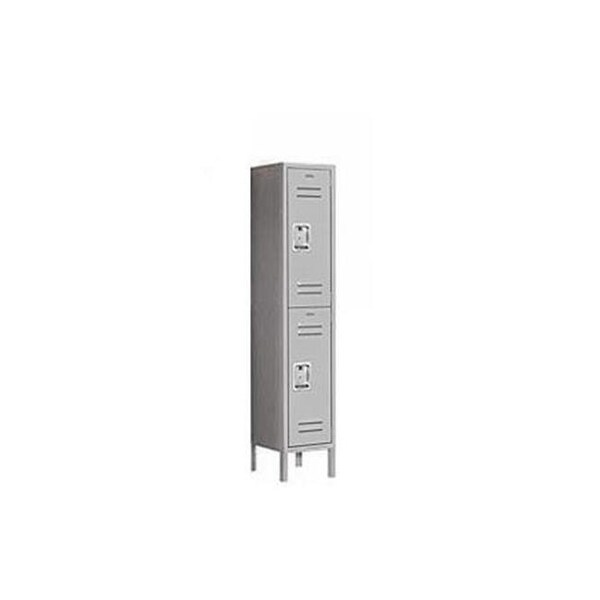 Salsbury Industries 62158GY-A 12 in. W x 66 in. H x 18 in. D Standard Metal Locker-Double Tier-1 Wide-Gray-Assembled 62158GY-A - main